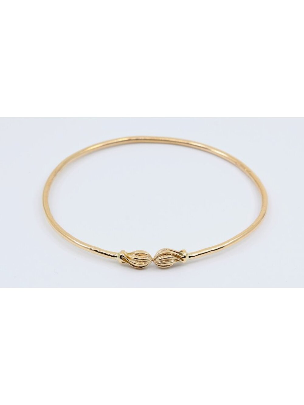 Unique 14K Solid Yellow Gold Designer Resizable Bangle Cuff Bracelet - 7.50" L